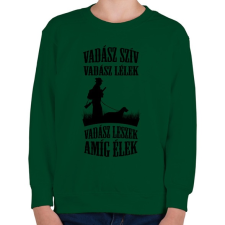 PRINTFASHION Vadász szív, vadász lélek - Gyerek pulóver - Sötétzöld gyerek pulóver, kardigán