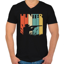 PRINTFASHION Vadászat - Férfi V-nyakú póló - Fekete férfi póló