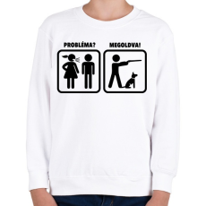 PRINTFASHION Vadászat - probléma megoldva - Gyerek pulóver - Fehér