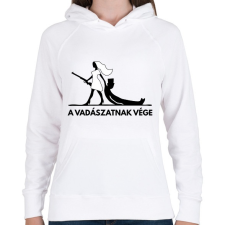 PRINTFASHION Vadászatnak vége - Női kapucnis pulóver - Fehér női pulóver, kardigán