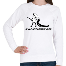 PRINTFASHION Vadászatnak vége - Női pulóver - Fehér női pulóver, kardigán