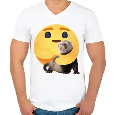 PRINTFASHION Vadászgörény - Férfi V-nyakú póló - Fehér férfi póló