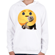 PRINTFASHION Vadászgörény - Gyerek kapucnis pulóver - Fehér