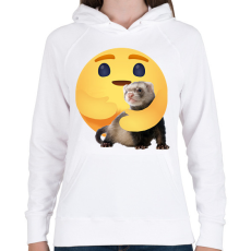 PRINTFASHION Vadászgörény - Női kapucnis pulóver - Fehér