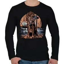 PRINTFASHION Vadászkutya zsákmánya - Férfi hosszú ujjú póló - Fekete férfi póló