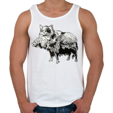 PRINTFASHION Vaddisznó - Férfi atléta - Fehér