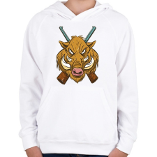 PRINTFASHION Vaddisznó - Gyerek kapucnis pulóver - Fehér gyerek pulóver, kardigán