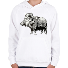 PRINTFASHION Vaddisznó - Gyerek kapucnis pulóver - Fehér gyerek pulóver, kardigán