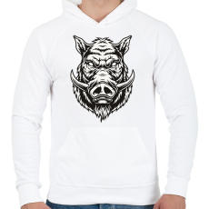 PRINTFASHION Vadisznó - Férfi kapucnis pulóver - Fehér