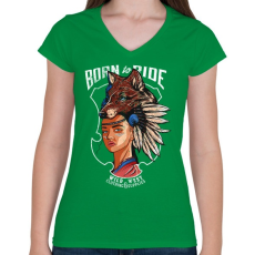 PRINTFASHION Vadnyugat - Női V-nyakú póló - Zöld