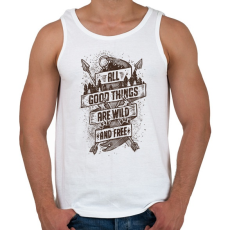 PRINTFASHION Vadon és szabadon - Férfi atléta - Fehér