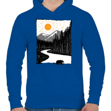PRINTFASHION Vadon - Férfi kapucnis pulóver - Királykék
