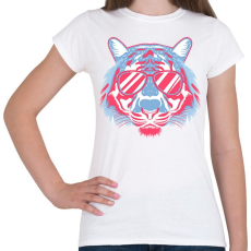 PRINTFASHION Vagány tigris - Női póló - Fehér