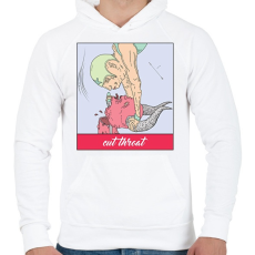 PRINTFASHION Vágd el a torkát - Férfi kapucnis pulóver - Fehér