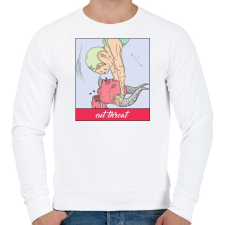 PRINTFASHION Vágd el a torkát - Férfi pulóver - Fehér férfi pulóver, kardigán