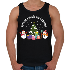 PRINTFASHION Vágyom a mesés karácsonyra - Férfi atléta - Fekete atléta, trikó