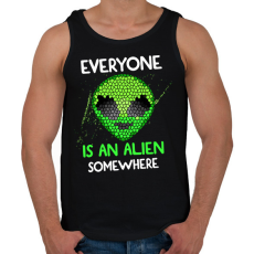 PRINTFASHION Valahol mindenki egy Alien - Férfi atléta - Fekete