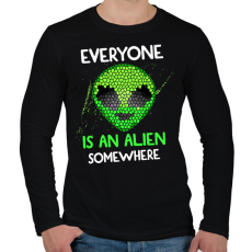PRINTFASHION Valahol mindenki egy Alien - Férfi hosszú ujjú póló - Fekete