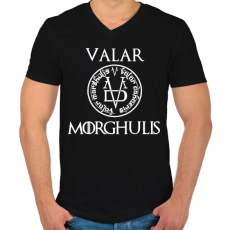 PRINTFASHION Valar Morghulis - Férfi V-nyakú póló - Fekete