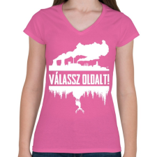 PRINTFASHION Válassz!  - Női V-nyakú póló - Rózsaszín női póló