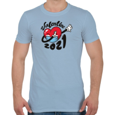 PRINTFASHION Valentin nap 2021 - Férfi póló - Világoskék férfi póló