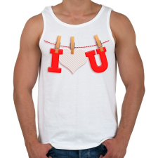 PRINTFASHION Valentin nap - Férfi atléta - Fehér atléta, trikó