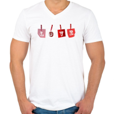 PRINTFASHION Valentin nap - Férfi V-nyakú póló - Fehér férfi póló