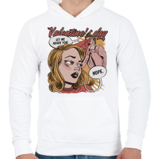 PRINTFASHION Valentin nap - hadd imádjalak - nope - Férfi kapucnis pulóver - Fehér