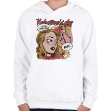 PRINTFASHION Valentin nap - hadd imádjalak - nope - Gyerek kapucnis pulóver - Fehér