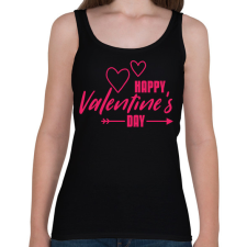 PRINTFASHION Valentin nap  - Női atléta - Fekete női trikó