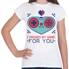 PRINTFASHION Valentin napi gamer - Női póló - Fehér női póló