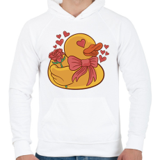 PRINTFASHION Valentin napi kacsa - Férfi kapucnis pulóver - Fehér