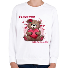 PRINTFASHION valentin napi mackó - Gyerek pulóver - Fehér