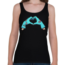 PRINTFASHION Valentin szív zombi - Női atléta - Fekete női trikó