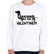 PRINTFASHION Valentin tacskóm - Gyerek pulóver - Fehér