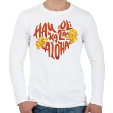 PRINTFASHION Valentine day Hawaii - Férfi hosszú ujjú póló - Fehér