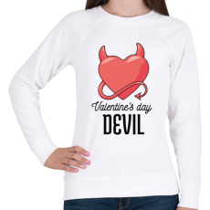 PRINTFASHION Valentine's day Devil - Női pulóver - Fehér