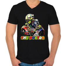 PRINTFASHION Valentino Rossi - The Doctor - Férfi V-nyakú póló - Fekete férfi póló