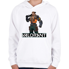 PRINTFASHION Valorant Breach - Gyerek kapucnis pulóver - Fehér