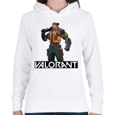PRINTFASHION Valorant Breach - Női kapucnis pulóver - Fehér női pulóver, kardigán