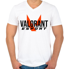 PRINTFASHION valorant e sport - Férfi V-nyakú póló - Fehér férfi póló