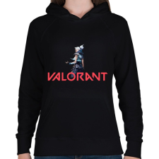PRINTFASHION Valorant - Női kapucnis pulóver - Fekete női pulóver, kardigán