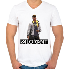 PRINTFASHION Valorant Phoenix - Férfi V-nyakú póló - Fehér férfi póló