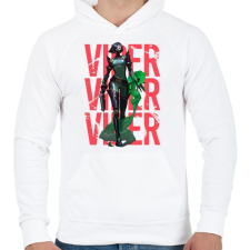 PRINTFASHION Valorant Viper - Férfi kapucnis pulóver - Fehér férfi pulóver, kardigán