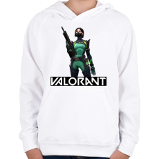 PRINTFASHION Valorant Viper - Gyerek kapucnis pulóver - Fehér