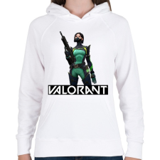 PRINTFASHION Valorant Viper - Női kapucnis pulóver - Fehér női pulóver, kardigán