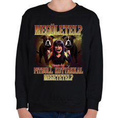 PRINTFASHION Vámpír Ági - Gyerek pulóver - Fekete