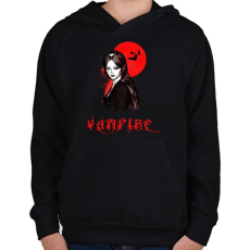 PRINTFASHION vámpír - Gyerek kapucnis pulóver - Fekete