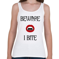 PRINTFASHION VAMPIRE - BEWARE I BITE - Női atléta - Fehér női trikó
