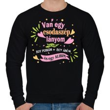 PRINTFASHION Van egy csodaszép lányom! - Férfi pulóver - Fekete férfi pulóver, kardigán